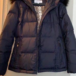 Blue Calvin Klein puffer jacket